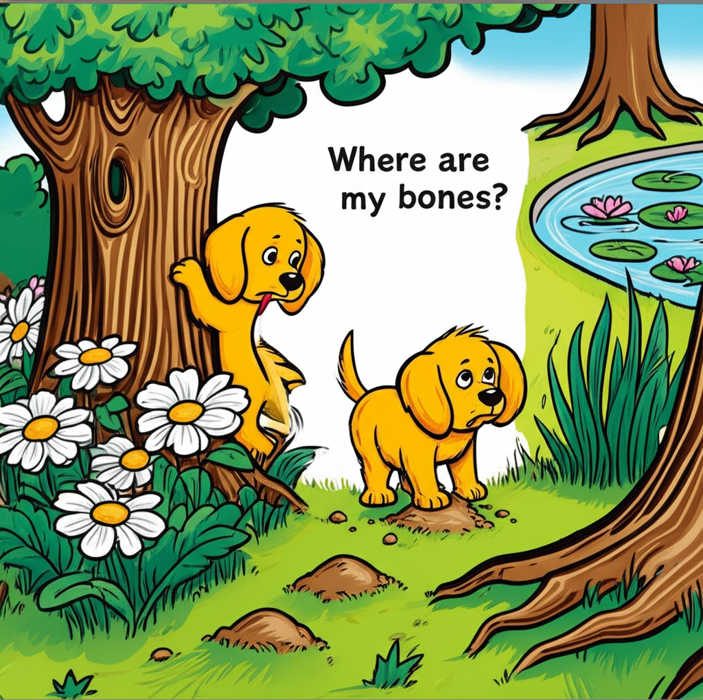 Buddy searching for his bones